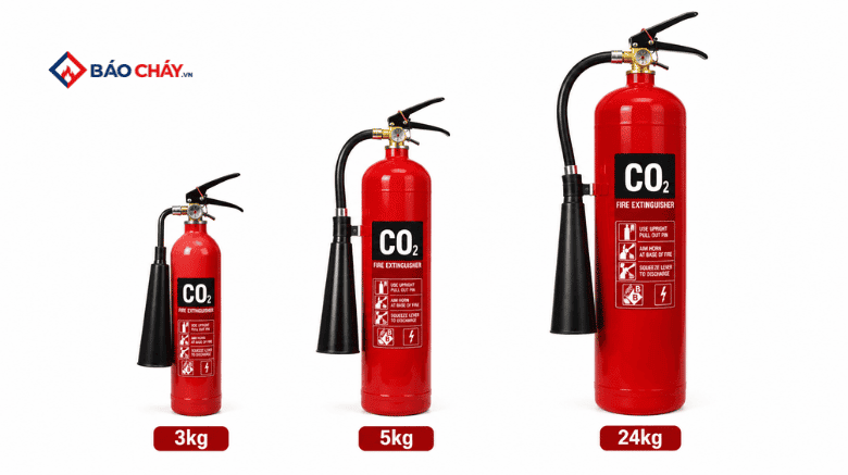 Phân loại bình chữa cháy CO2 theo dung tích