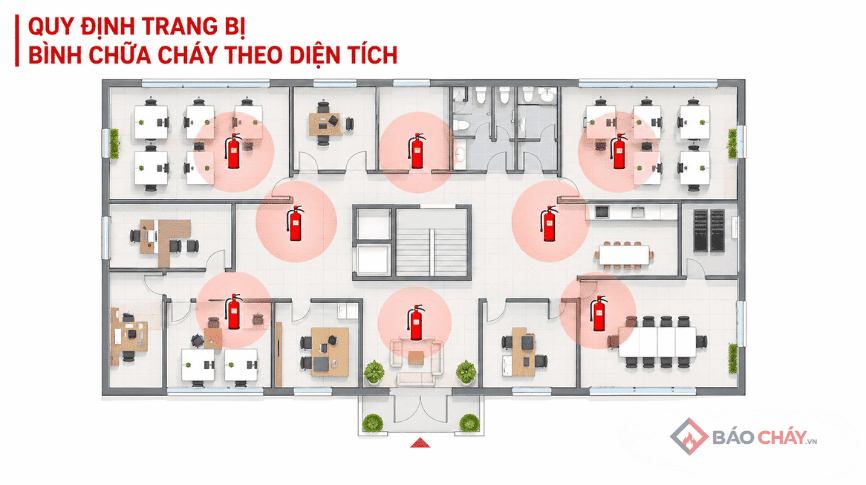 Quy định trang bị bình chữa cháy theo diện tích 2026