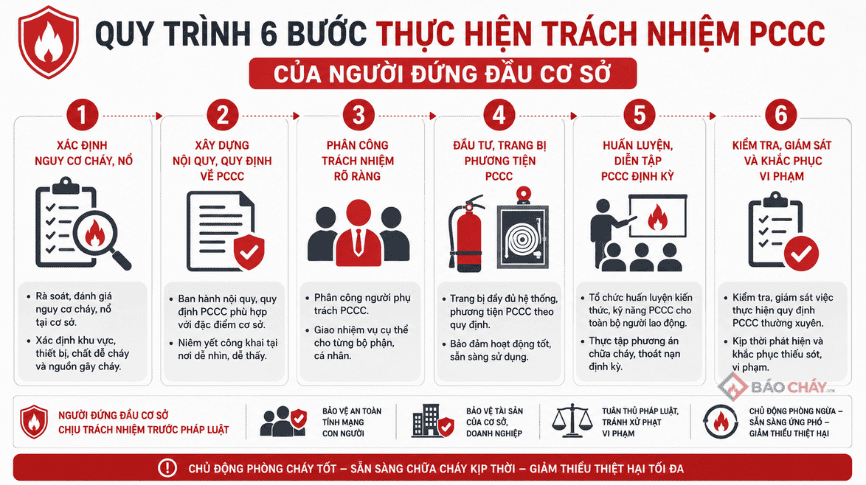 Cách thực hiện đúng trách nhiệm PCCC người đứng đầu cơ sở