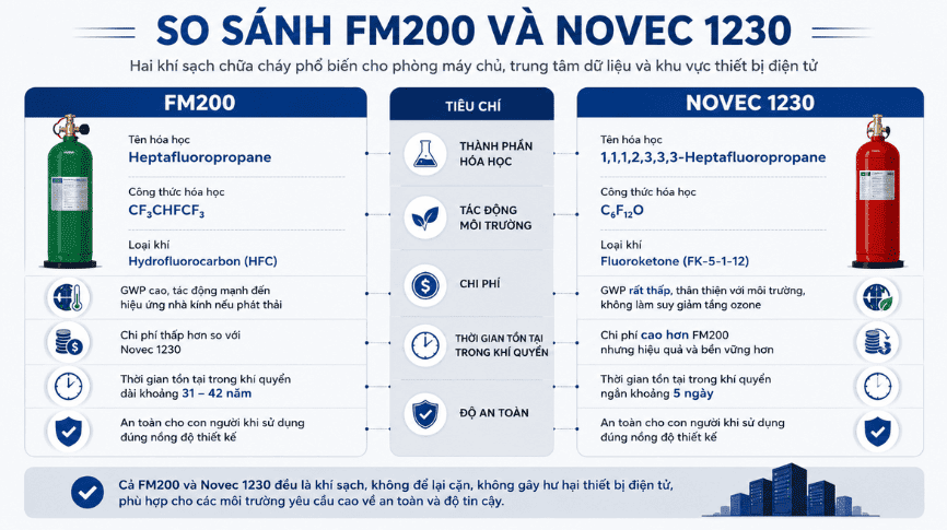 So sánh hệ thống FM200 và Novec 1230