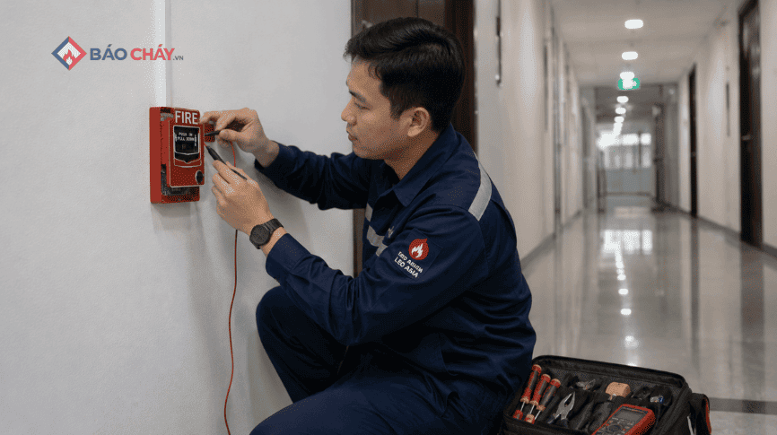 Vị trí lắp đặt nút ấn báo cháy khẩn cấp