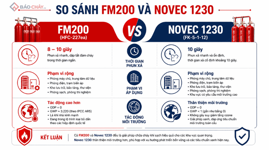 So sánh FM200 và Novec 1230 cho phòng server