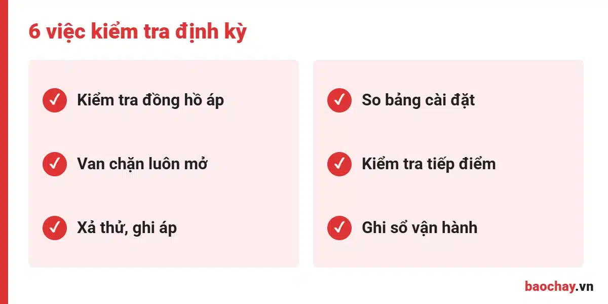 Checklist kiểm tra công tắc áp lực định kỳ