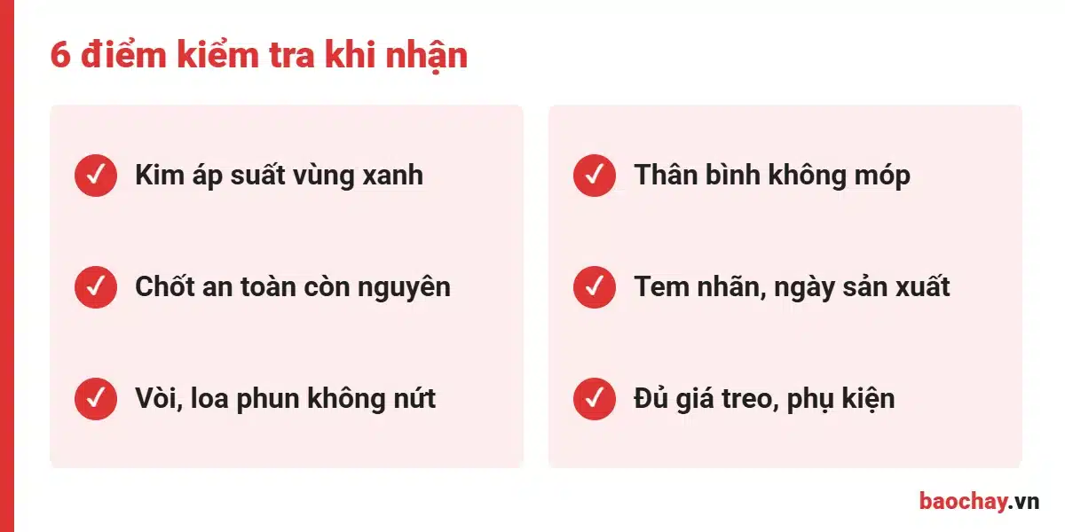 Kiểm tra bình chữa cháy khi nhận hàng tại Bình Tân
