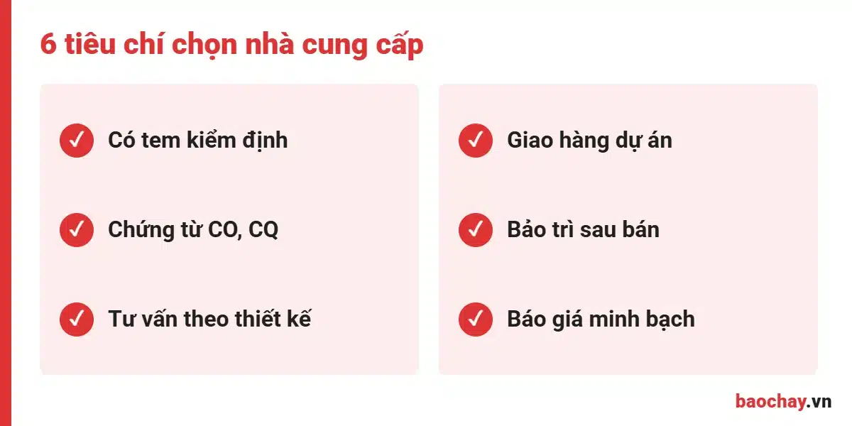 Tiêu chí chọn đơn vị cung cấp thiết bị PCCC Đồng Nai